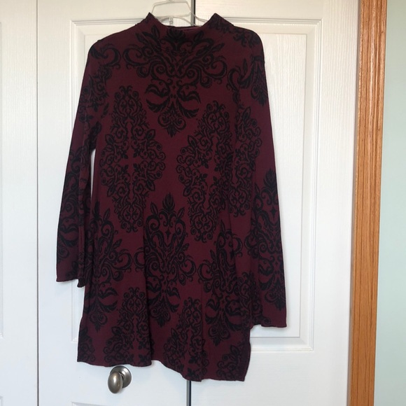Style & Co Maroon and Black Knit Dress